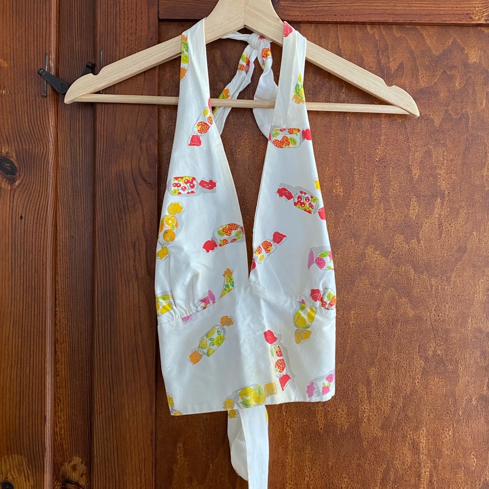 Vintage 1960s Candy Halter Crop Top